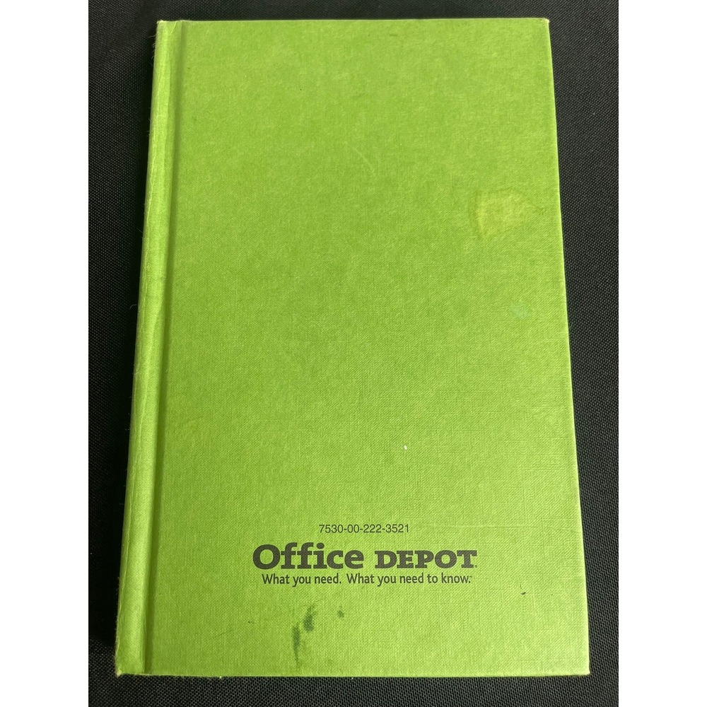 Office Depot Green Hardcover Lined Notebook Journal 7530-00-222-3521 8 Inch